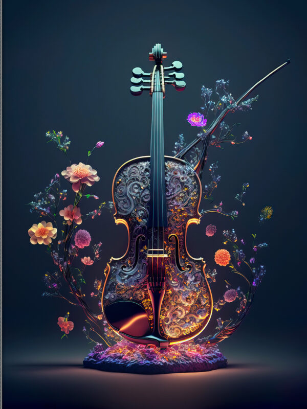 Harmony in Numbers: 222 Pages of Vibrant Affirmations and Numerological Insights, Embellished with an Illuminating Violin and Floral Symphony