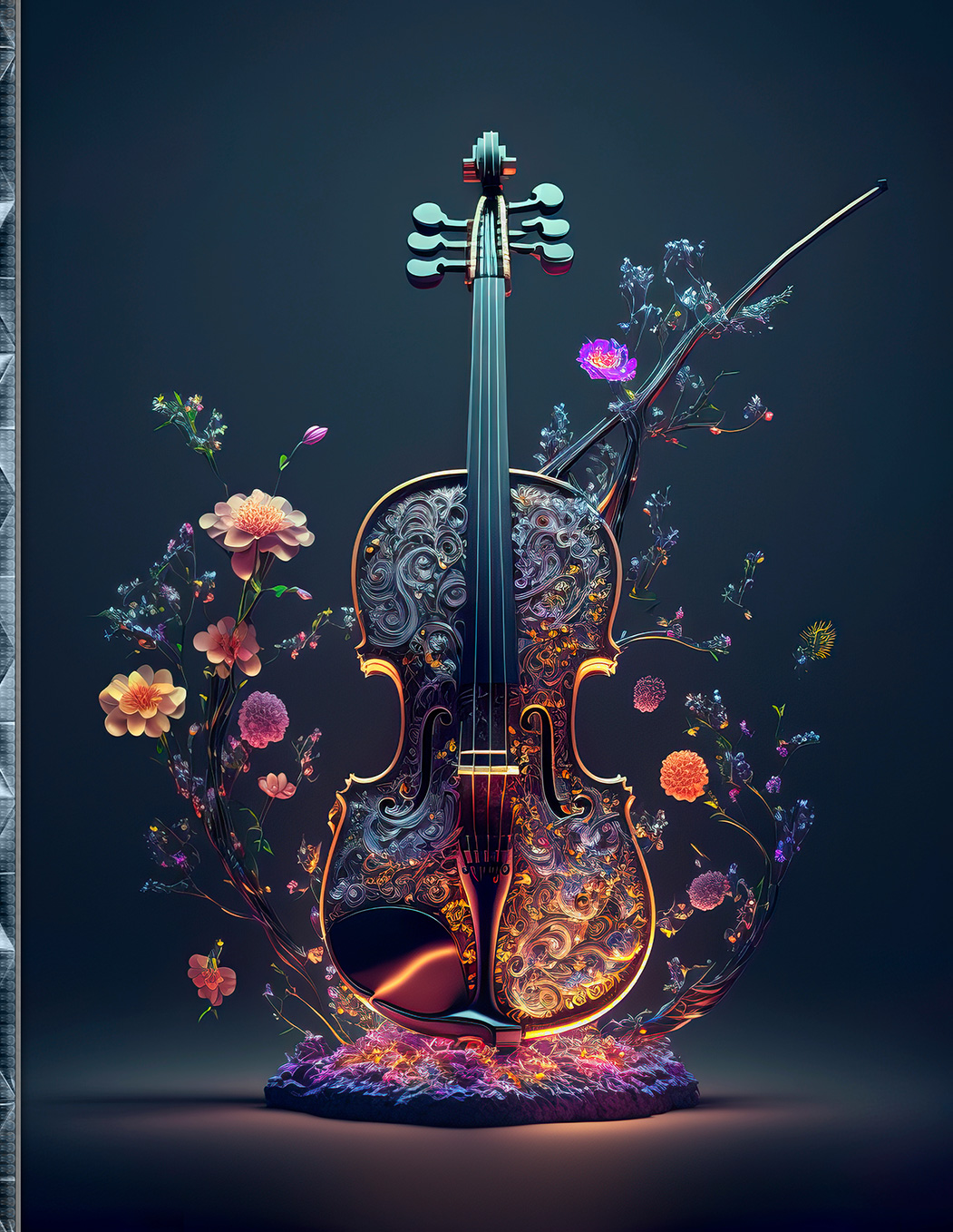 Harmony in Numbers: 222 Pages of Vibrant Affirmations and Numerological Insights, Embellished with an Illuminating Violin and Floral Symphony