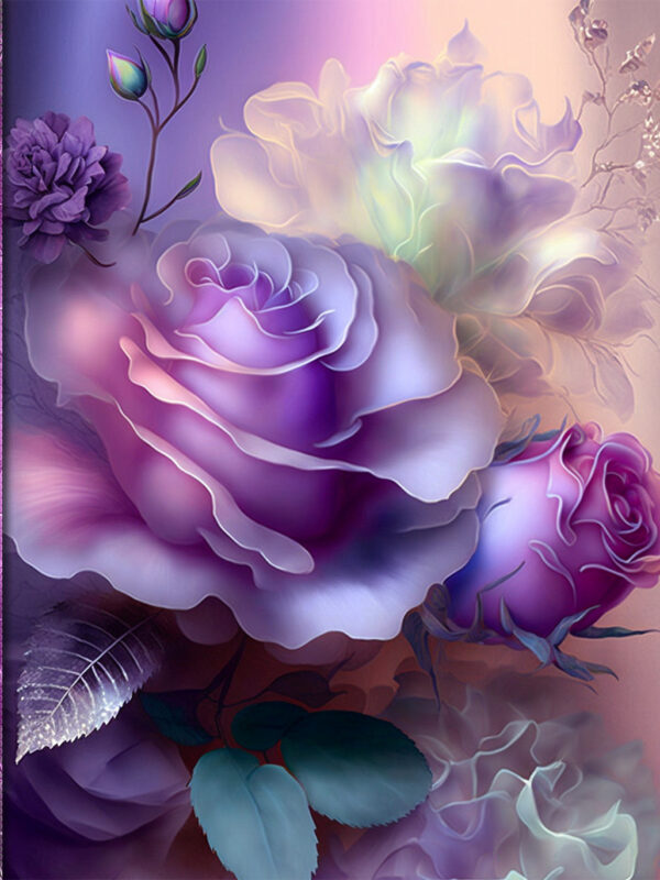 Floral Elegance Unfolded: Blossom Your Thoughts Amidst Purple Hues and Floral Whispers