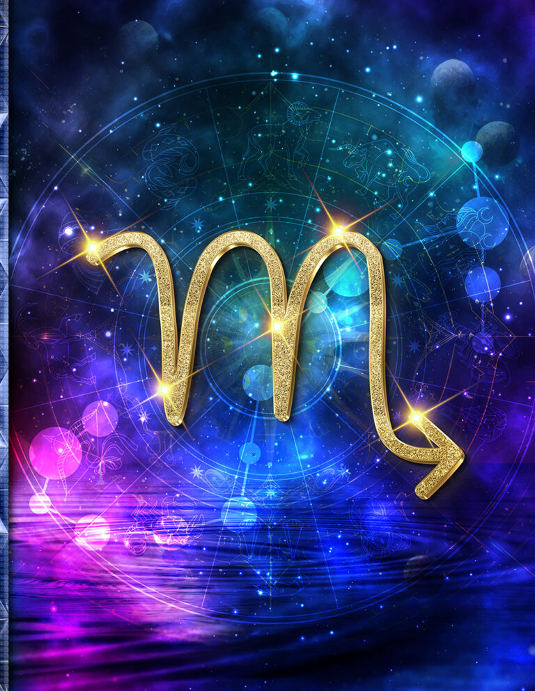 Scorpio Horizons: Navigate Your Path with 222 Pages of Numerology Wisdom, Positive Affirmations, and a Unique Water-Inspired Abstract Design Merging the Scorpio Symbol and Constellation