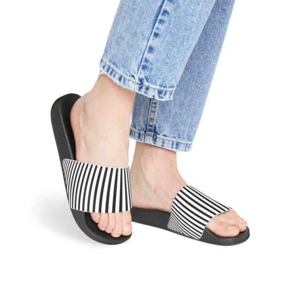 Striped Women's PU Slide Sandals - Image 19