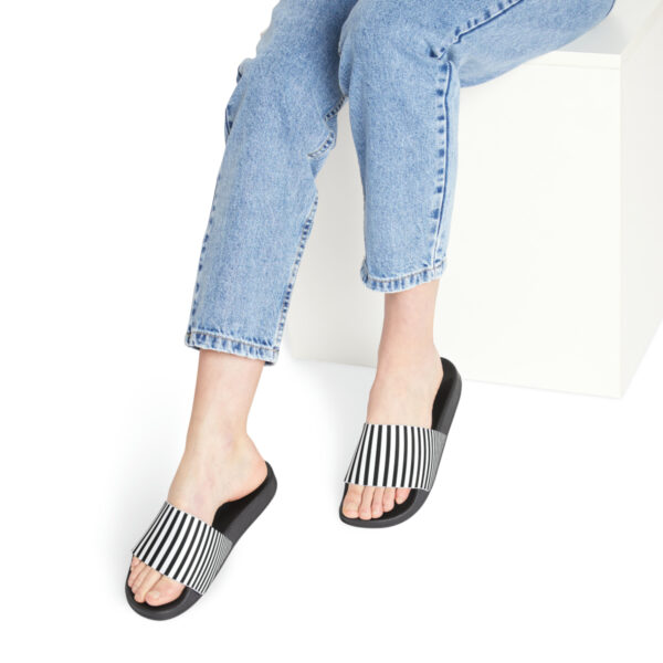Striped Women's PU Slide Sandals - Image 20