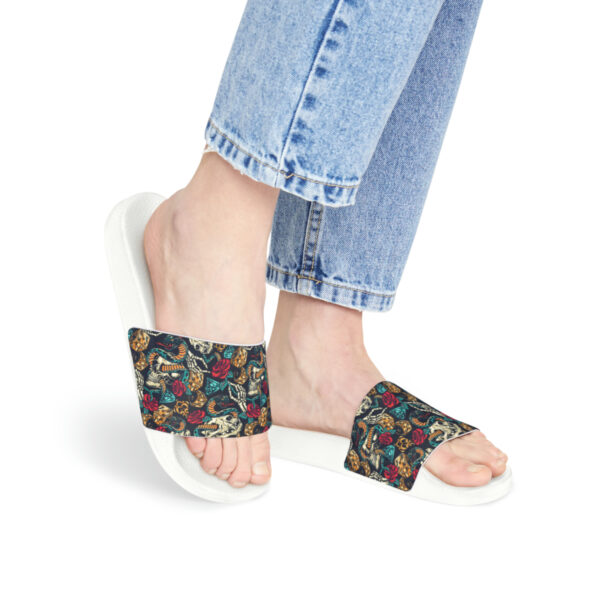 Tattoo-Inspired Skulls Women's PU Slide Sandals - Image 9