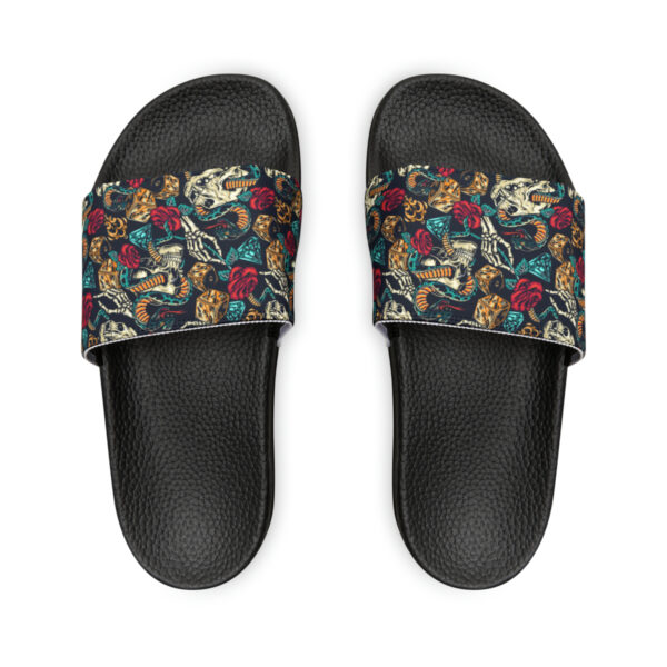 Tattoo-Inspired Skulls Men's PU Slide Sandals - Image 2