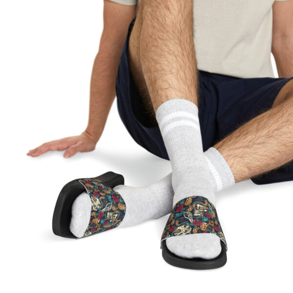 Tattoo-Inspired Skulls Men's PU Slide Sandals - Image 10
