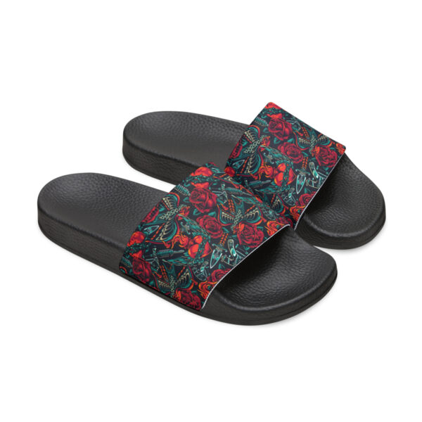 Tattoo-Inspired Roses Men's PU Slide Sandals