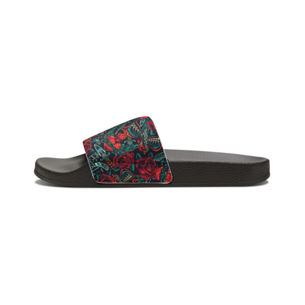 Tattoo-Inspired Roses Men's PU Slide Sandals - Image 4