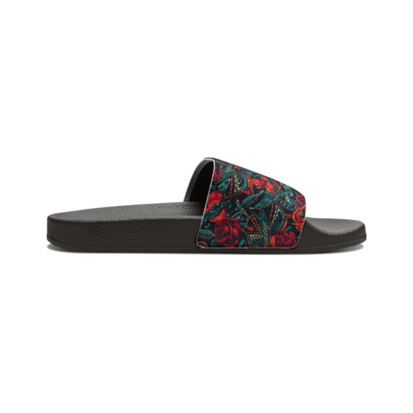 Tattoo-Inspired Roses Men's PU Slide Sandals - Image 5