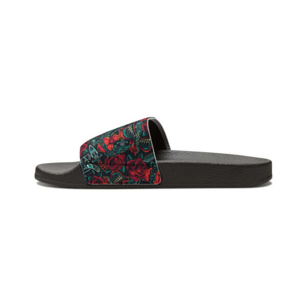 Tattoo-Inspired Roses Men's PU Slide Sandals - Image 6