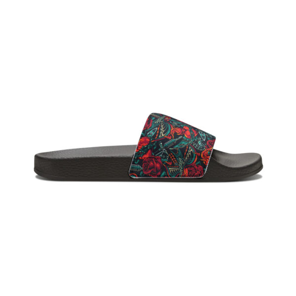 Tattoo-Inspired Roses Men's PU Slide Sandals - Image 7
