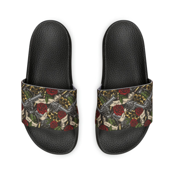 Tattoo-Inspired Hustle Men's PU Slide Sandals - Image 3