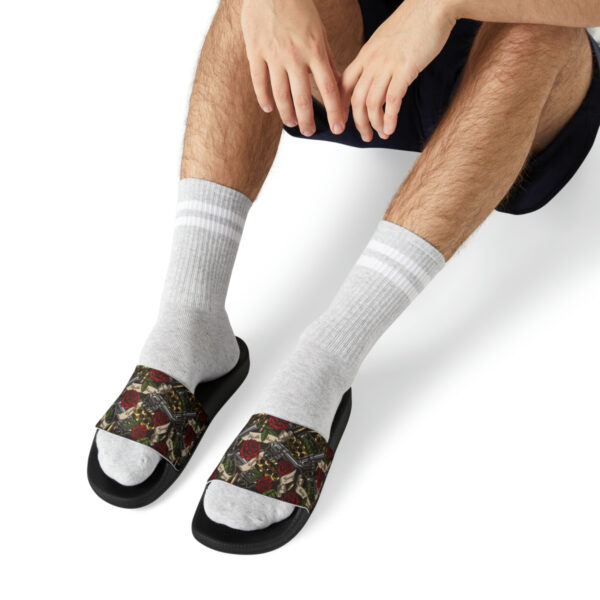 Tattoo-Inspired Hustle Men's PU Slide Sandals - Image 9