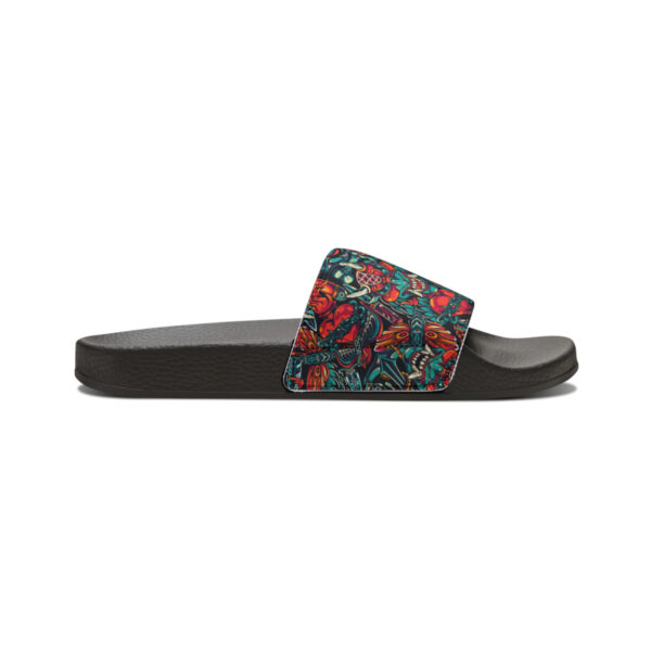 Tattoo-Inspired Monsters Men's PU Slide Sandals - Image 7