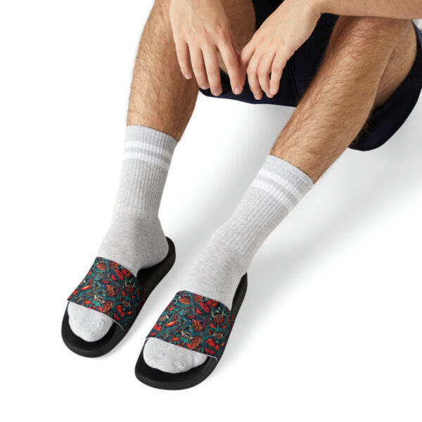 Tattoo-Inspired Monsters Men's PU Slide Sandals - Image 9