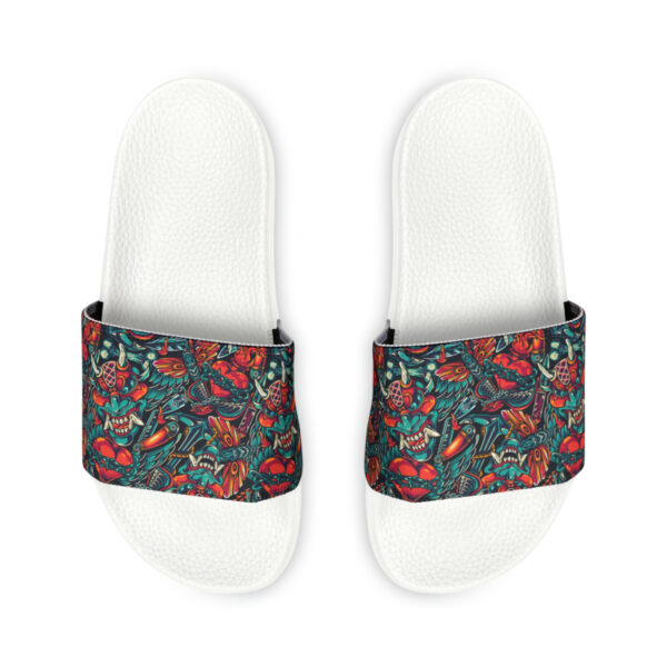Tattoo-Inspired Monsters Men's PU Slide Sandals - Image 12
