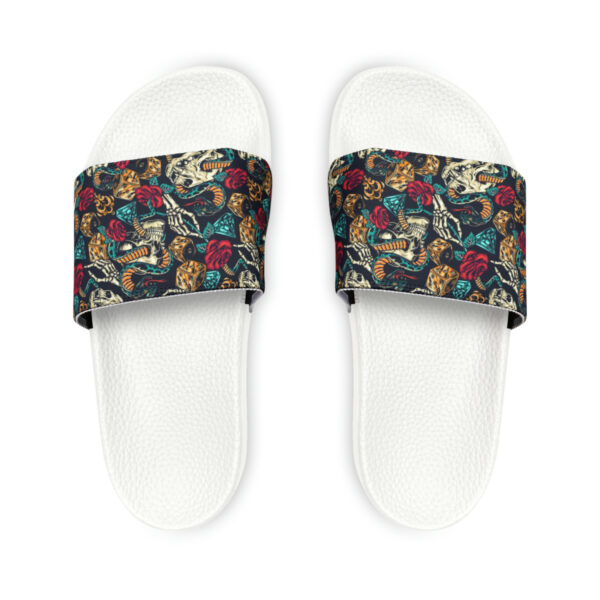 Tattoo-Inspired Skulls Men's PU Slide Sandals - Image 11