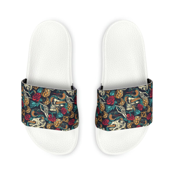 Tattoo-Inspired Skulls Men's PU Slide Sandals - Image 12