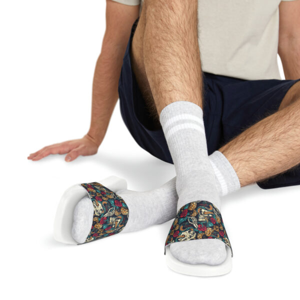 Tattoo-Inspired Skulls Men's PU Slide Sandals - Image 20