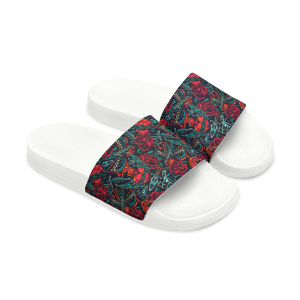 Tattoo-Inspired Roses Men's PU Slide Sandals - Image 17