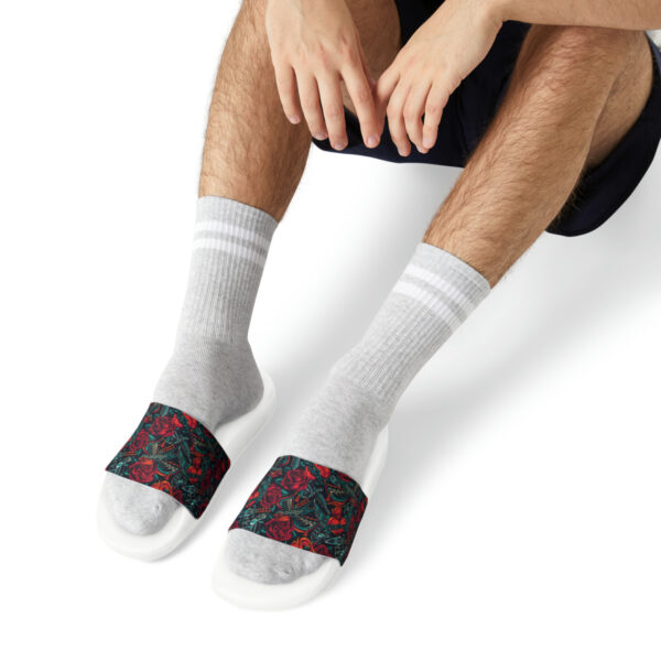 Tattoo-Inspired Roses Men's PU Slide Sandals - Image 19