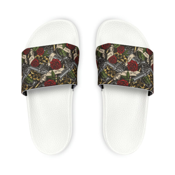 Tattoo-Inspired Hustle Men's PU Slide Sandals - Image 11