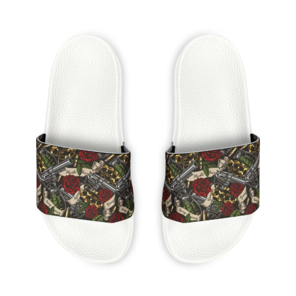 Tattoo-Inspired Hustle Men's PU Slide Sandals - Image 12