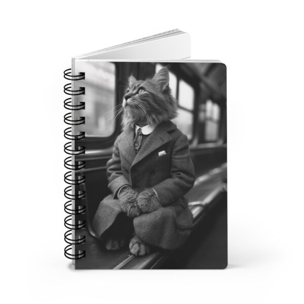 Commuter Cat Chronicles: Reflective Journeys in Black and White - Spiral Bound Journal - Image 5