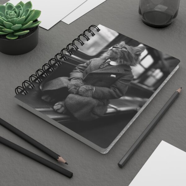Commuter Cat Chronicles: Reflective Journeys in Black and White - Spiral Bound Journal - Image 8